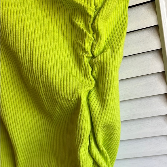 Fashion Nova Lime One-Shoulder Midi Dress - Picture 5 of 6